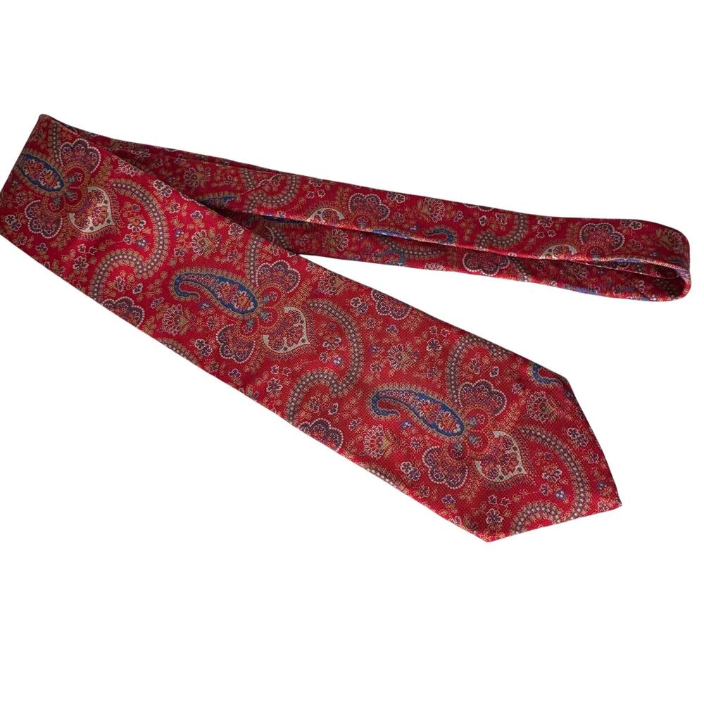 Liberty red paisley silk‎ tie